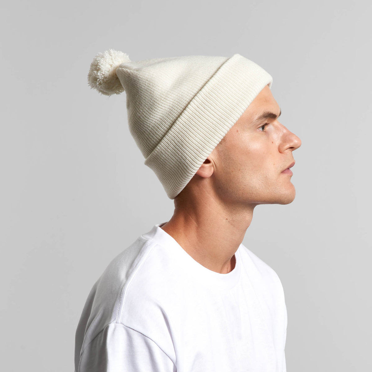 AS Colour Pom Pom Beanie, ECRU, front