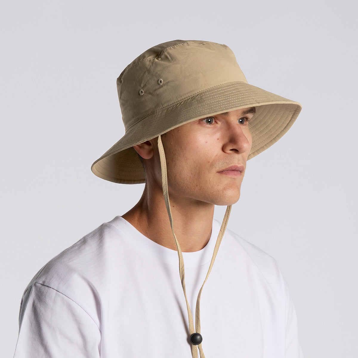 AS Colour Nylon Wide Brim Bucket Hat, KHAKI, front
