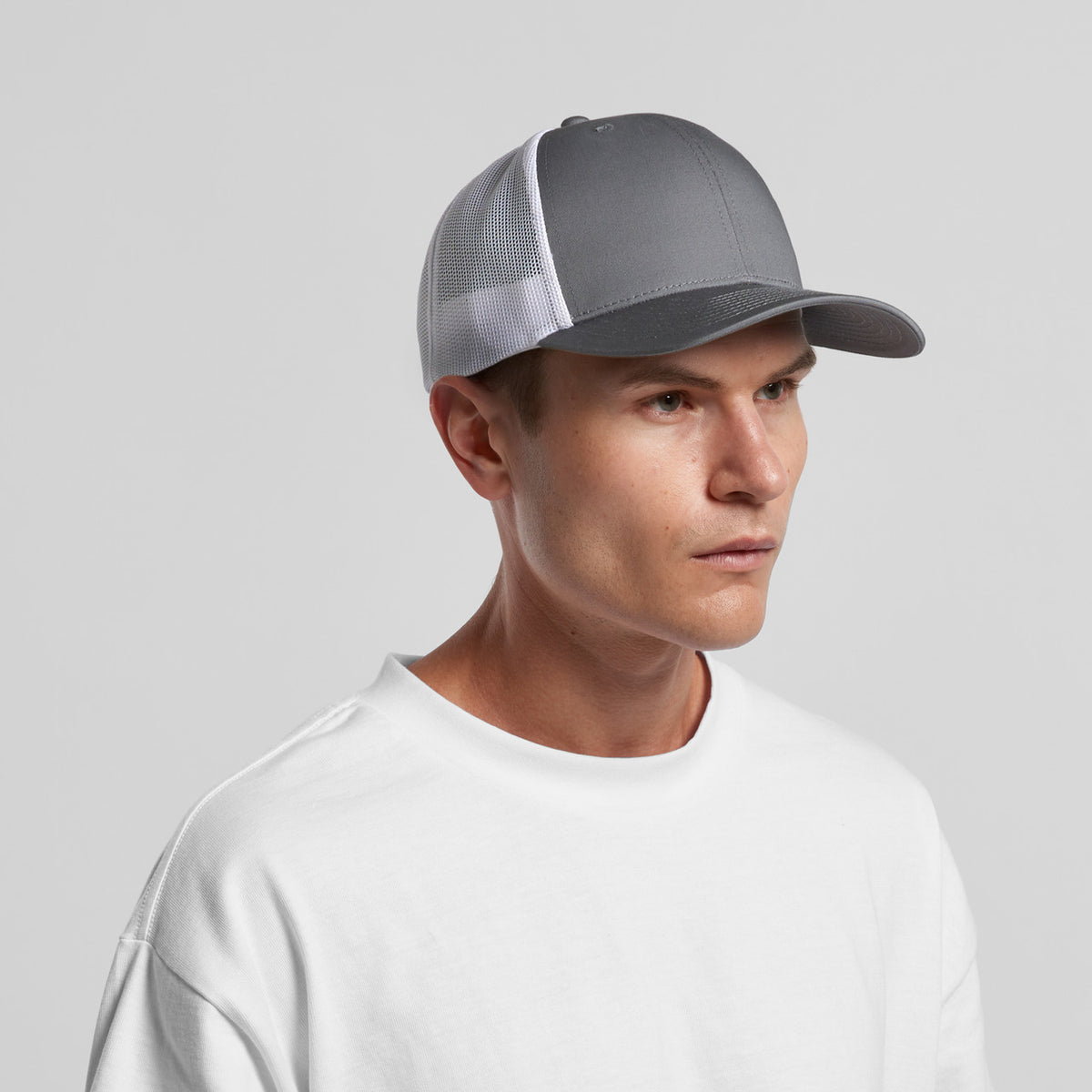 AS Colour Mesh Contrast Trucker Cap, STORM/WHITE, front