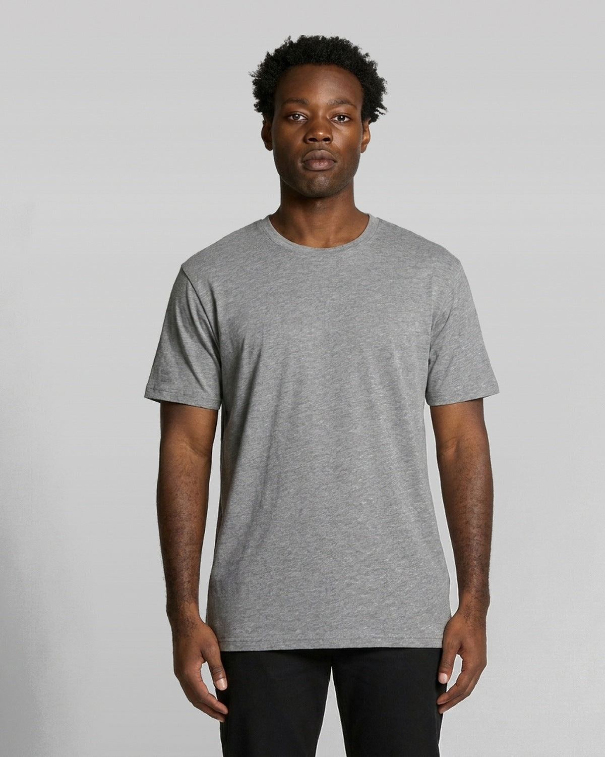 AS Colour Staple Organic Tee, ATHLETIC HEATHER, front