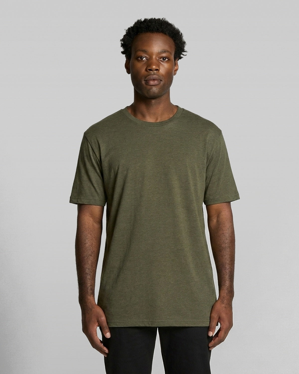 AS Colour Staple Heather Tee, ARMY HEATHER, front
