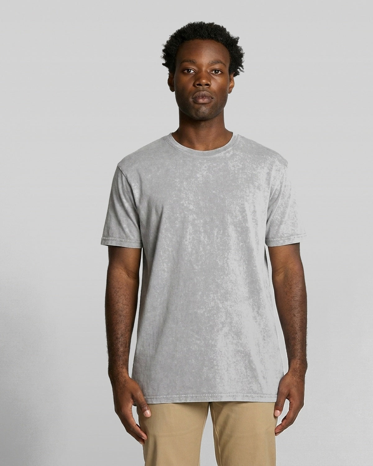 AS Colour Staple Stone Wash Tee, ASH STONE, front