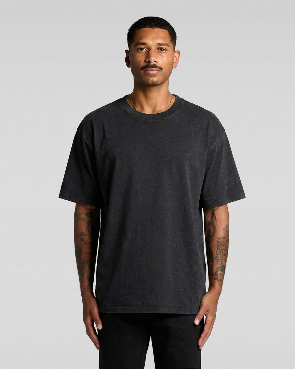 AS Colour Stone Wash Heavy Tee, BLACK STONE, front