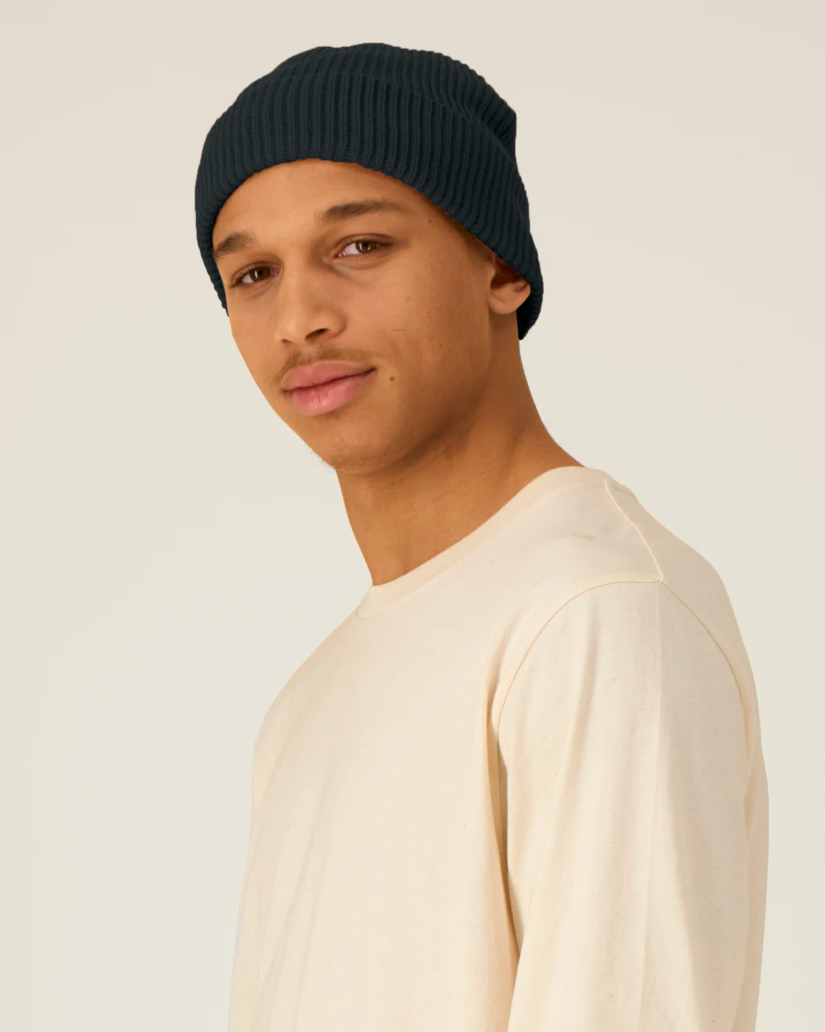 Fisherman Beanie, Black, front