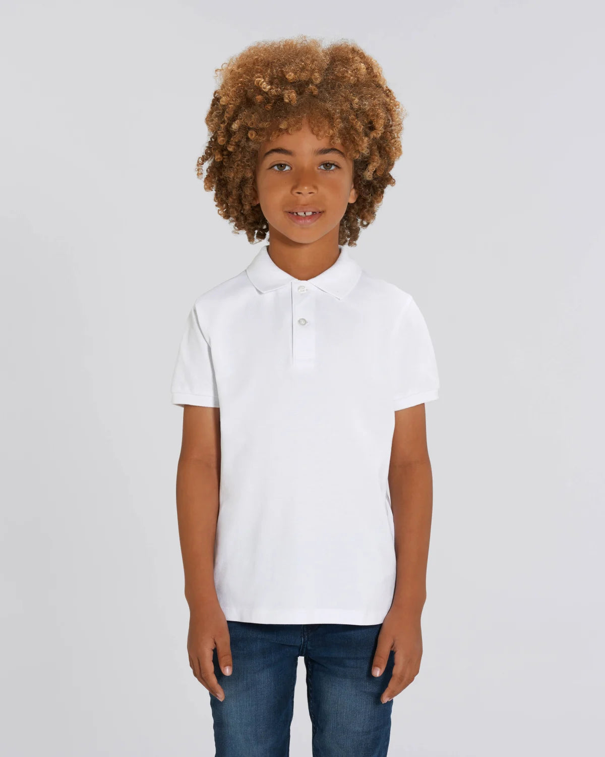 Kids Polo, White, front