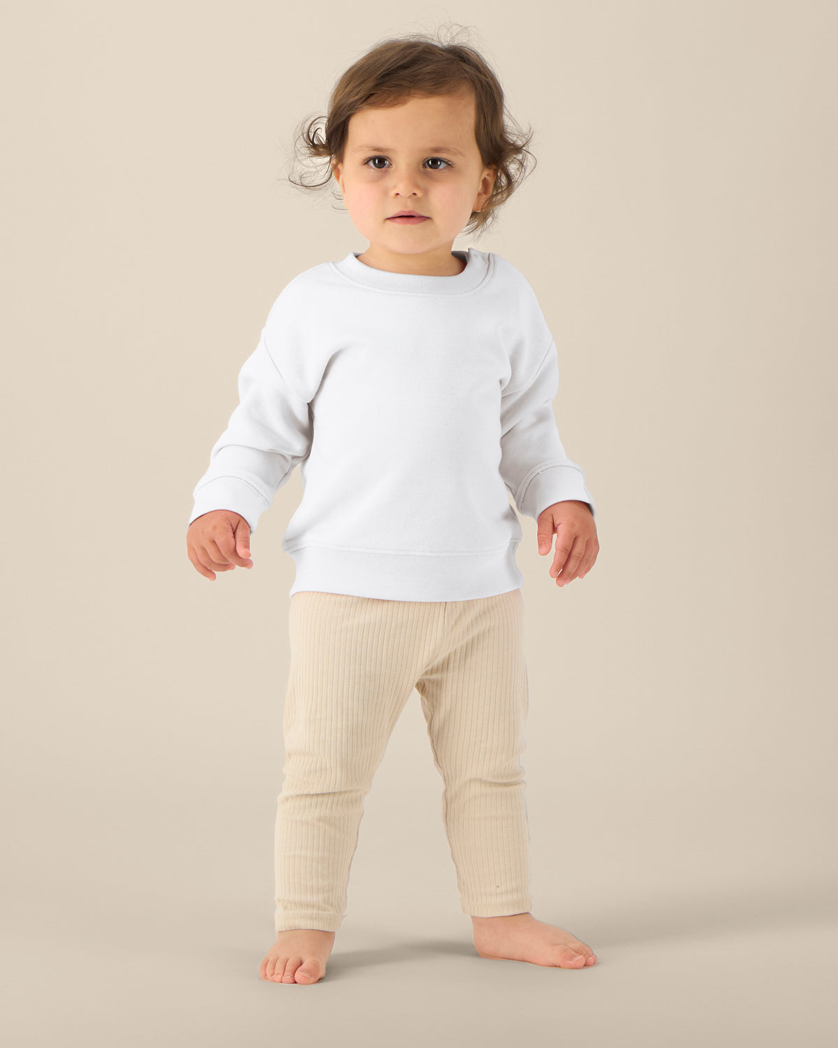 Baby Crew, White, front
