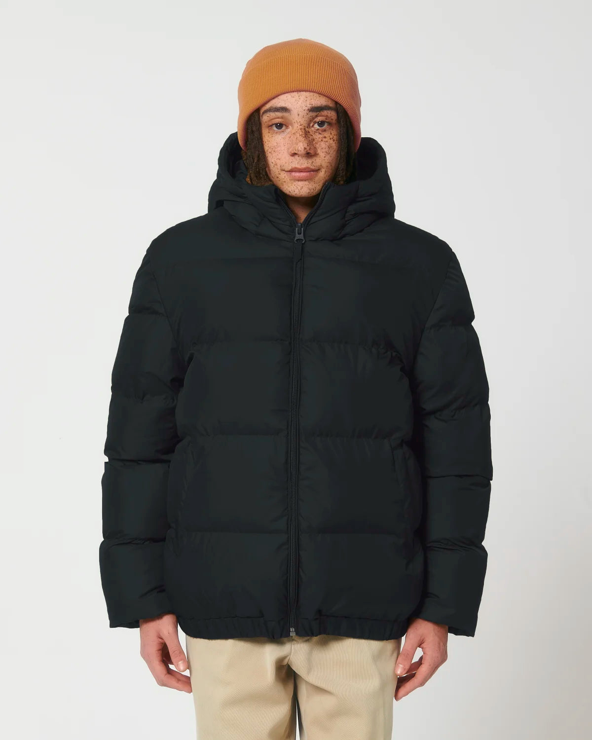 Oversized Puffer, Black, front