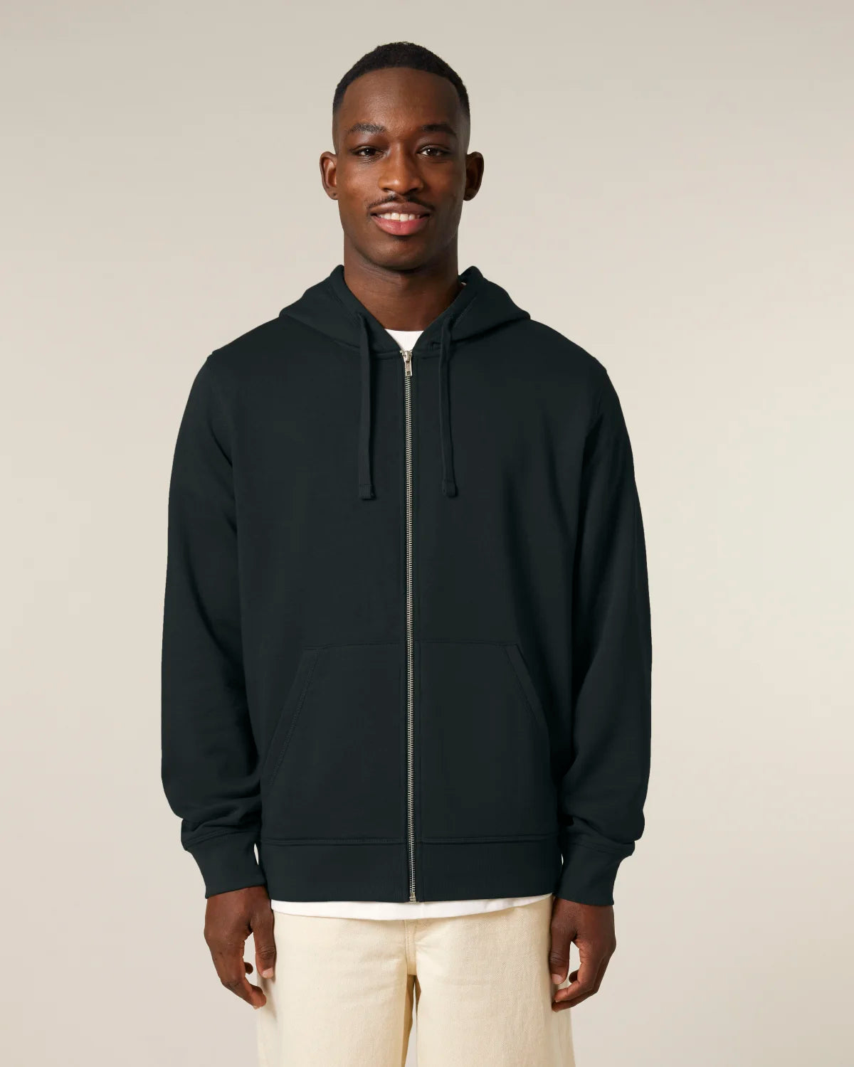 Full-Zip Hoodie, Black, front
