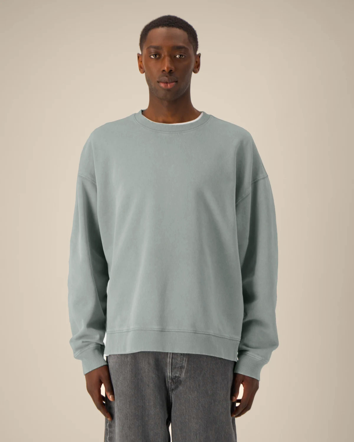 Vintage Crew, G. Dyed Misty Grey, front