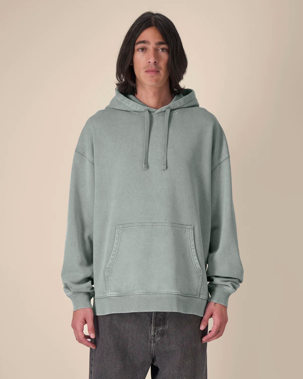 Vintage Hoodie, G. Dyed Misty Grey, front