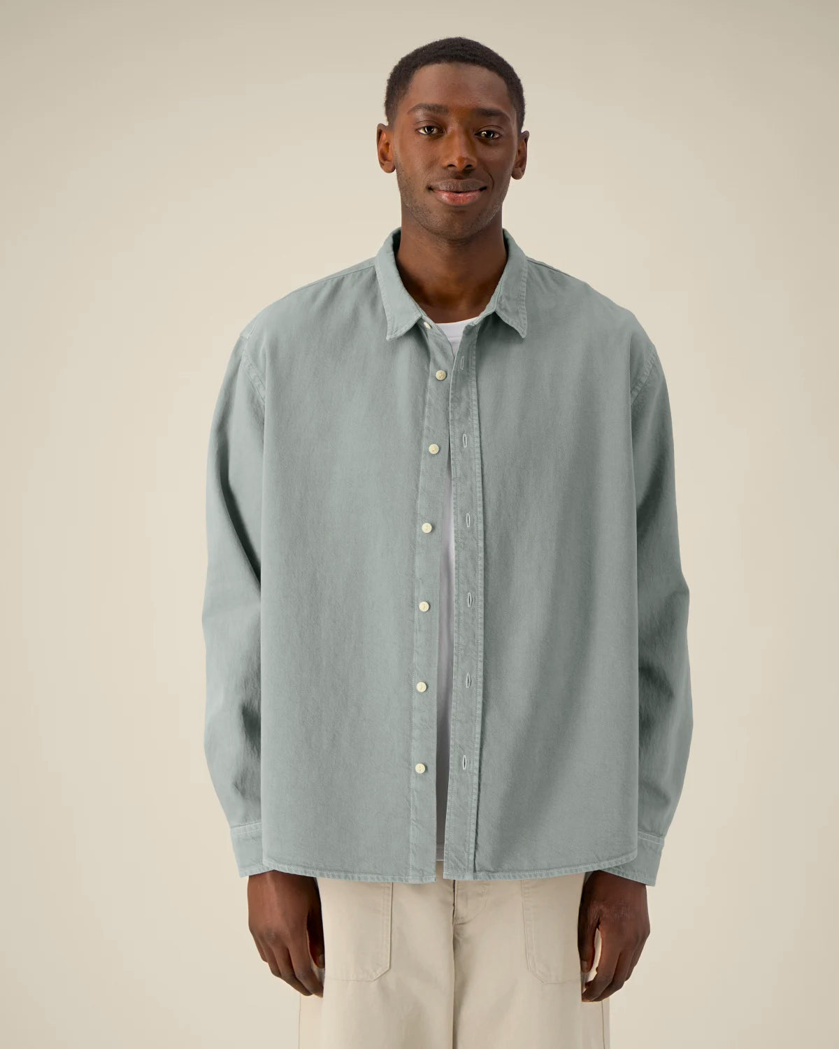 Relaxed Shirt, G. Dyed Misty Grey, front