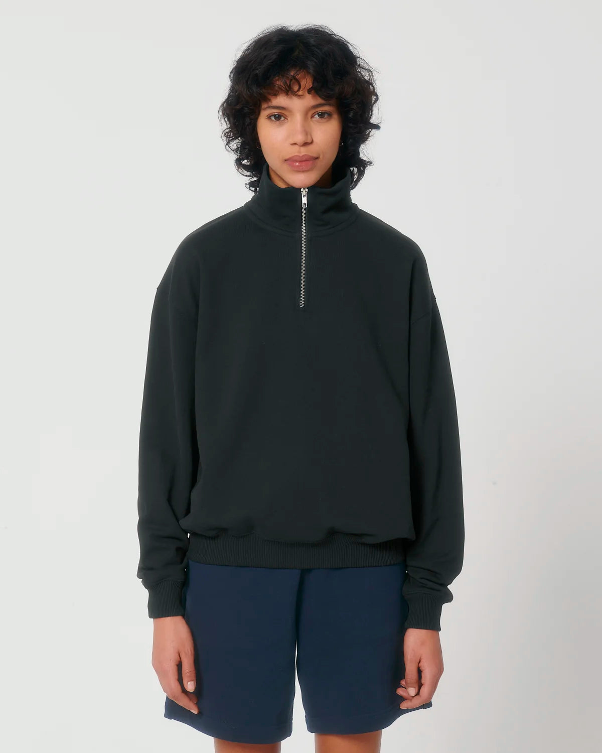 Active Quarter-Zip - Black - Women - front