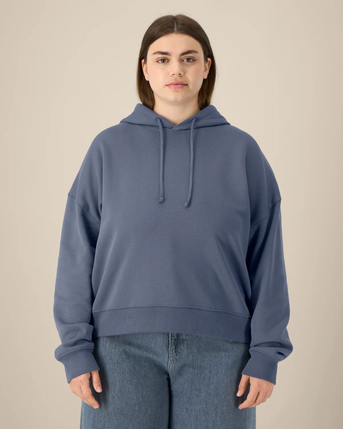 Oversized Hoodie — Women, Blue Grey, front