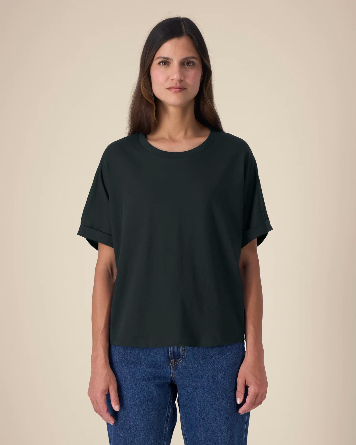 Relaxed Tee — Women, Black, front