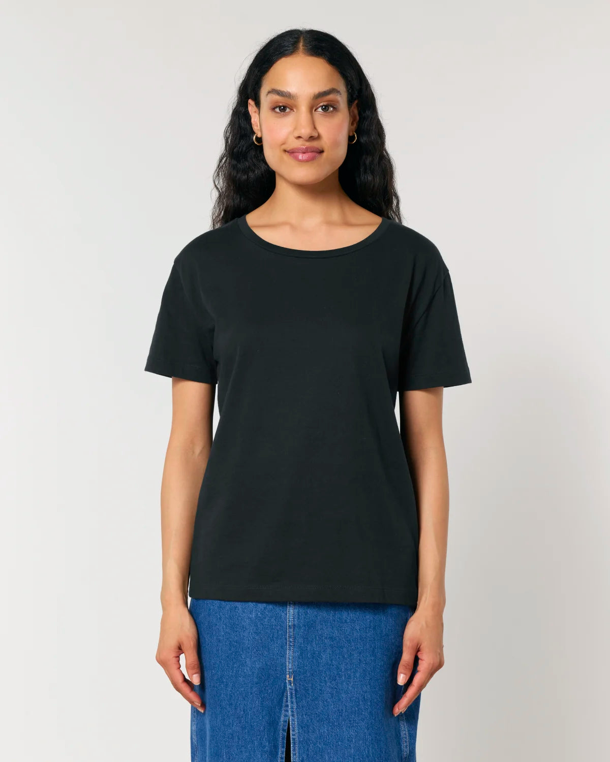 Fitted Tee — Women, Black, front