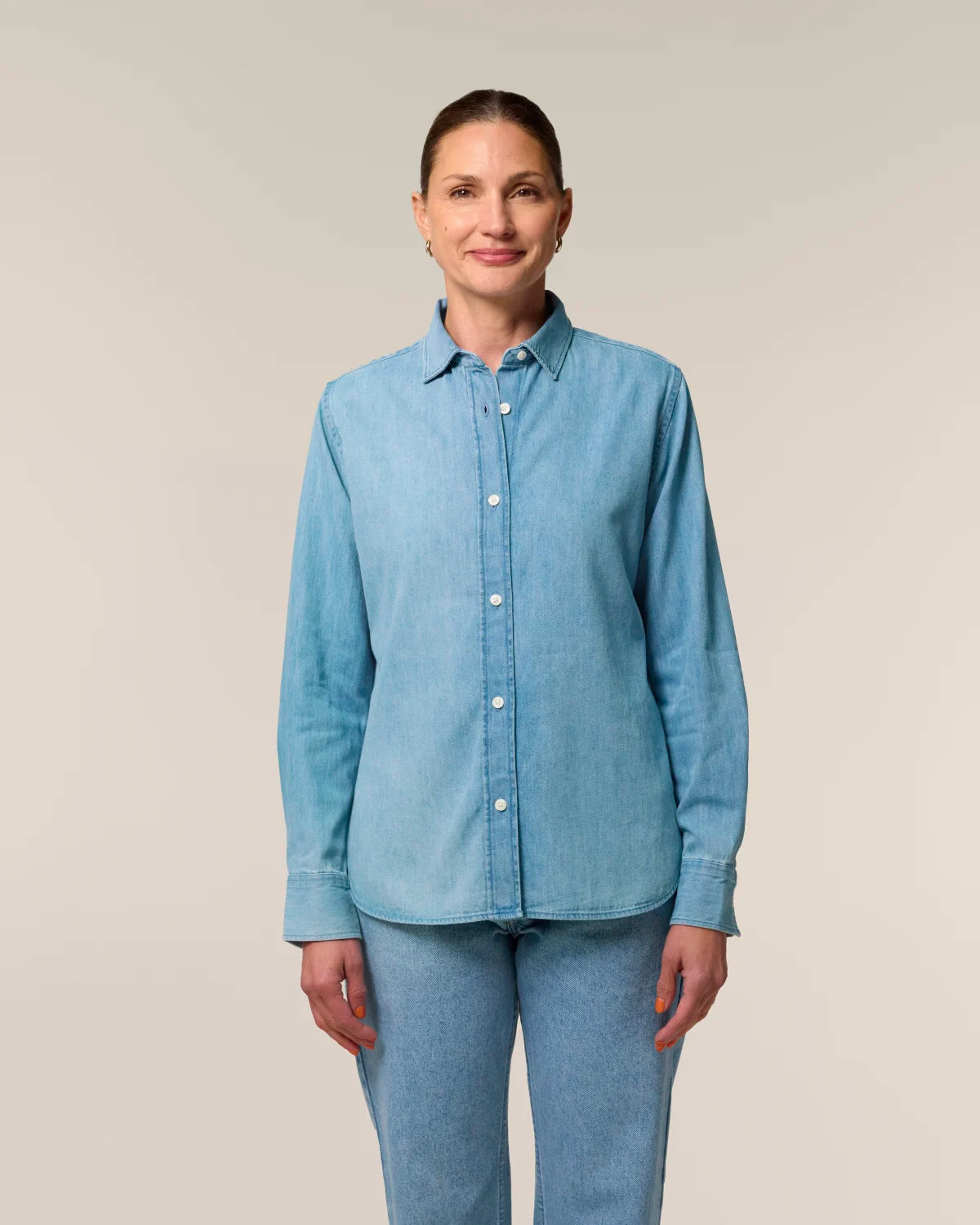 Denim Shirt — Women, Light Wash, front